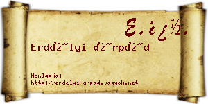 Erdélyi Árpád névjegykártya